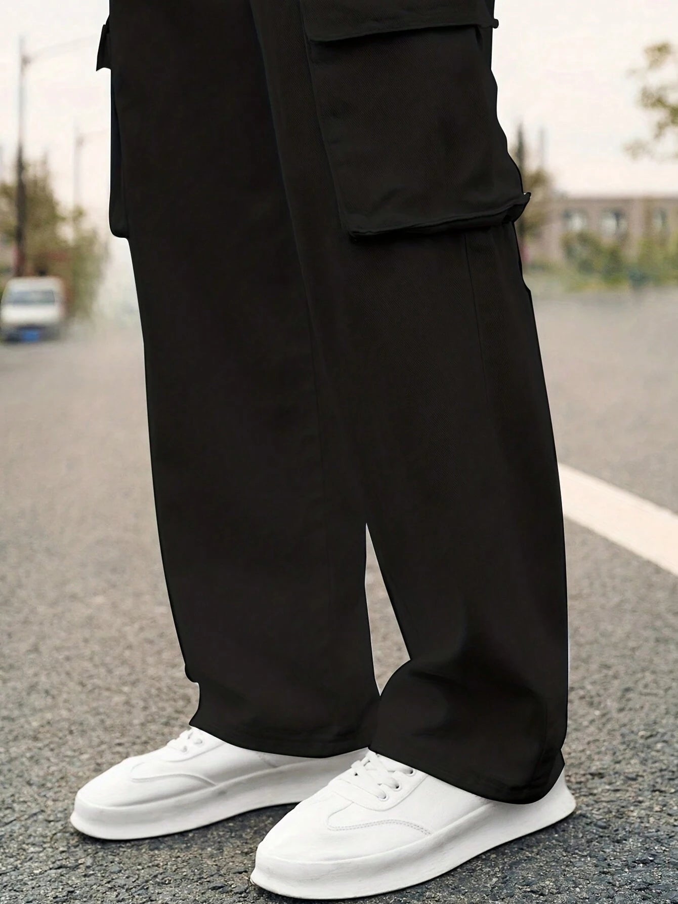 Men'S Solid Color Pocket Design Casual Pants for Everyday Wear
