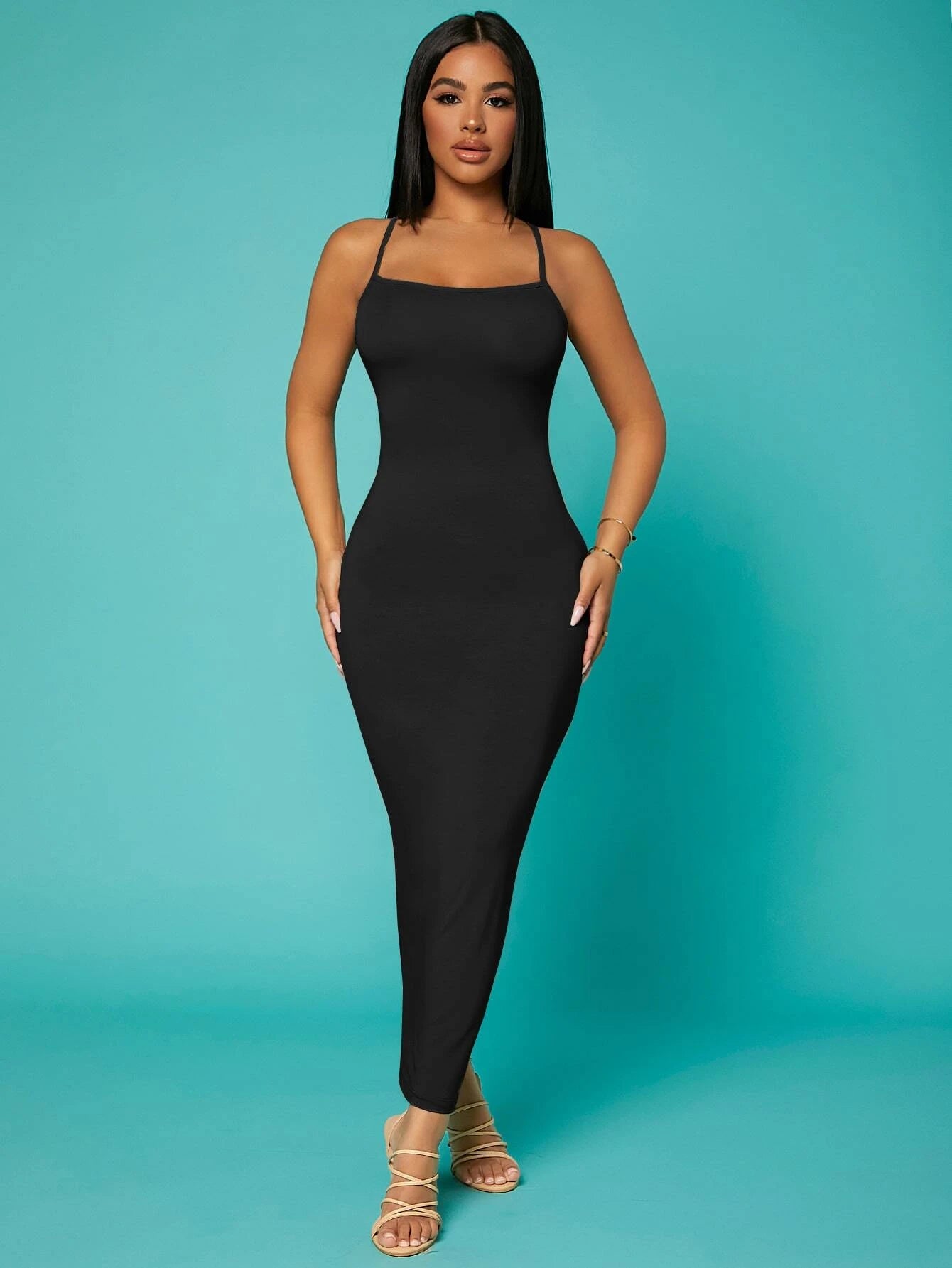 SXY Solid Criss-Cross Backless Bodycon Dress Concert Long Summer Dress Prom Dress Sexy Dress Valentine Day Dress,Summer Dresses for Women
