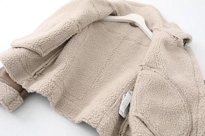 Fleece Autumn and Winter Suede Fur Jacket Motorcycle