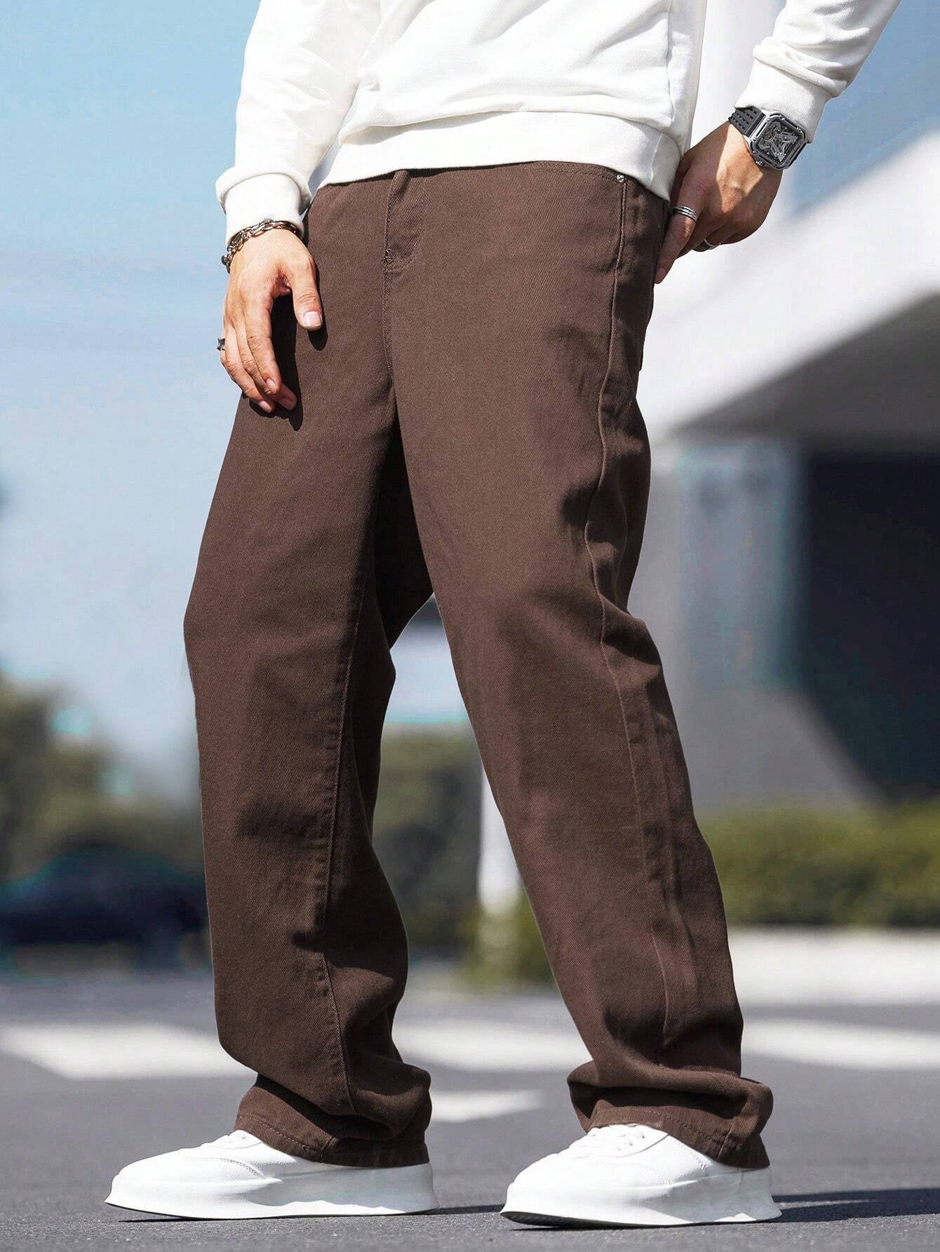 Manfinity Hypemode Men Slant Pocket Straight Leg Jeans