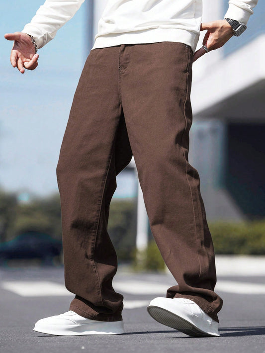 Manfinity Hypemode Men Slant Pocket Straight Leg Jeans