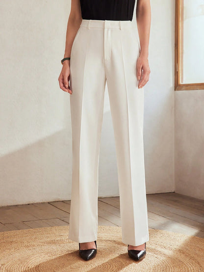 MOTF Classy SOLID SLANT POCKET SEAM FRONT SUIT PANTS,TAILORED PANTS