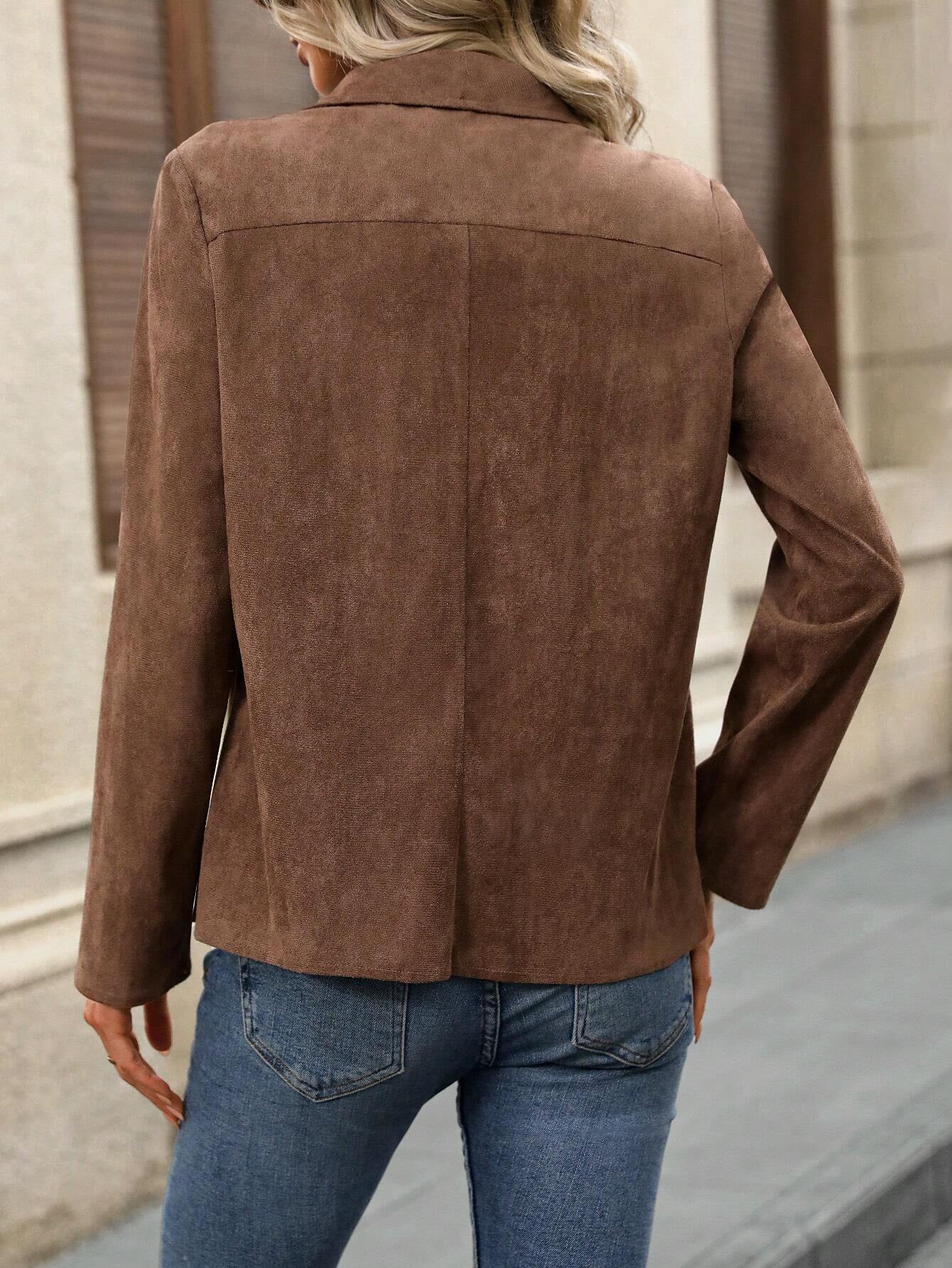 EMERY ROSE Women'S Faux Suede Jacket, Brown Fall Jackets Fall Women Clothes Fall Outfits Renaissance