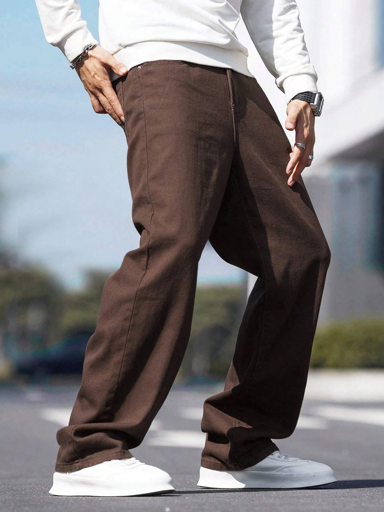 Manfinity Hypemode Men Slant Pocket Straight Leg Jeans